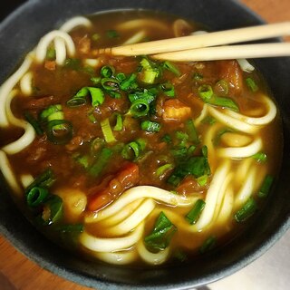 カレーの残りでカレーうどん